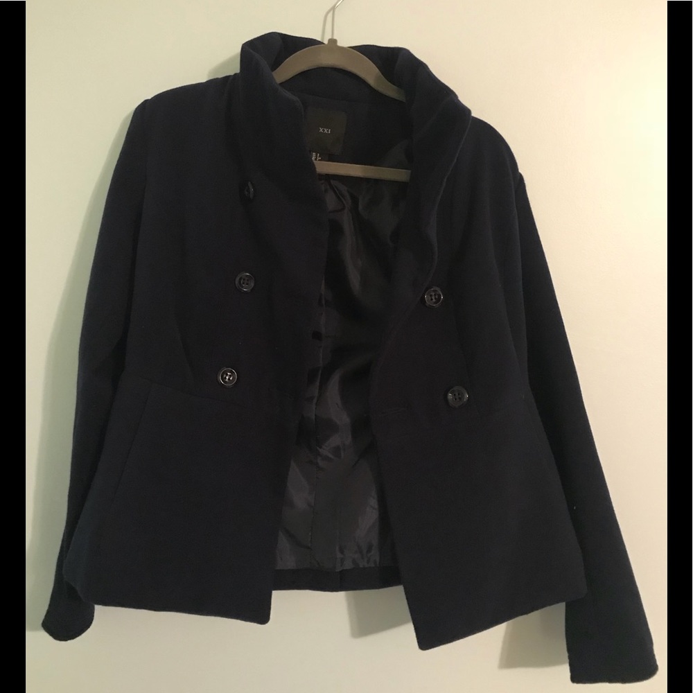 Forever 21 Dark Blue Peacoat Size S